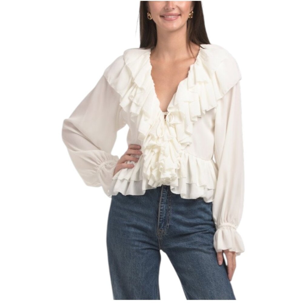TORN BY RONNY KOBO Rhea Ruffle Top